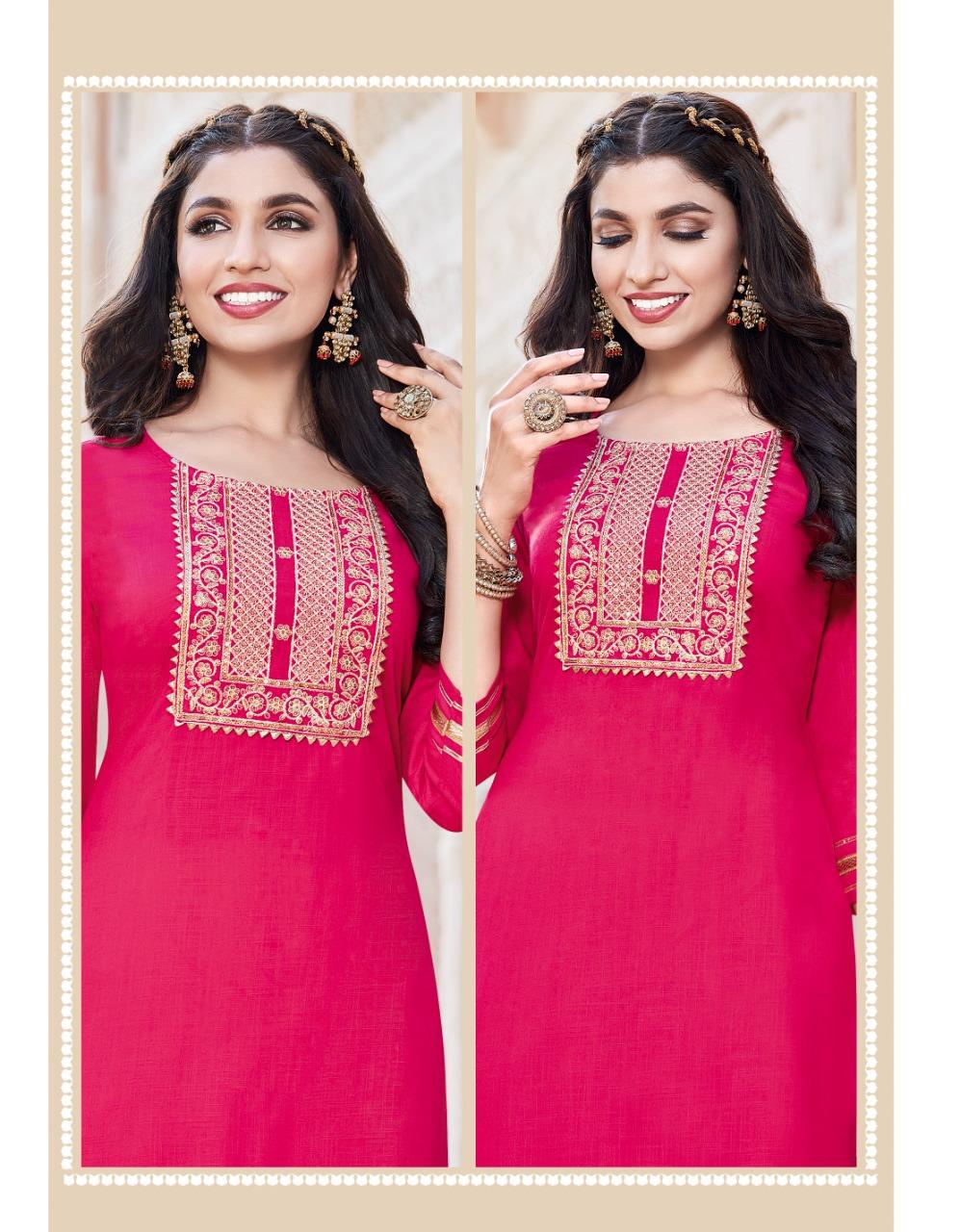 Bibas 13 Gold Printed Fancy Rayon Ethnic Wear Kurtis With Palazzo Collection